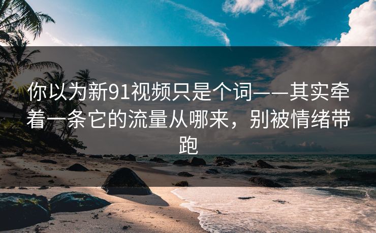 你以为新91视频只是个词——其实牵着一条它的流量从哪来，别被情绪带跑